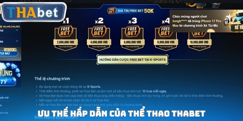 Ưu thế hấp dẫn của thể thao THABET